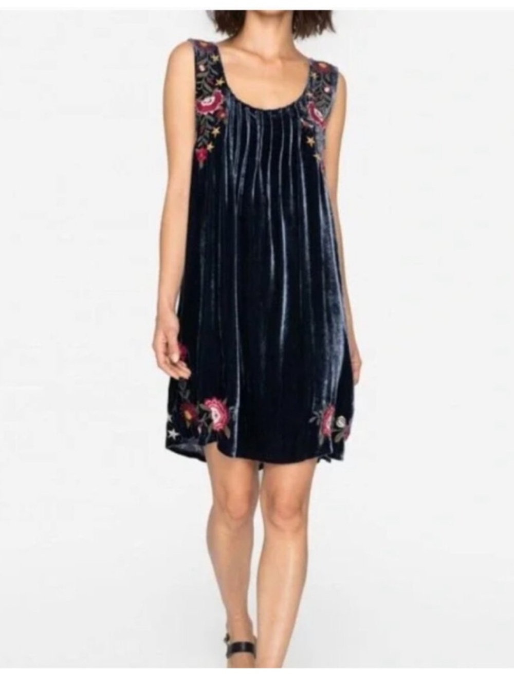 NWT Johnny Was EMILIA VELVET PINTUCK DRESS sz XS - Picture 5 of 5